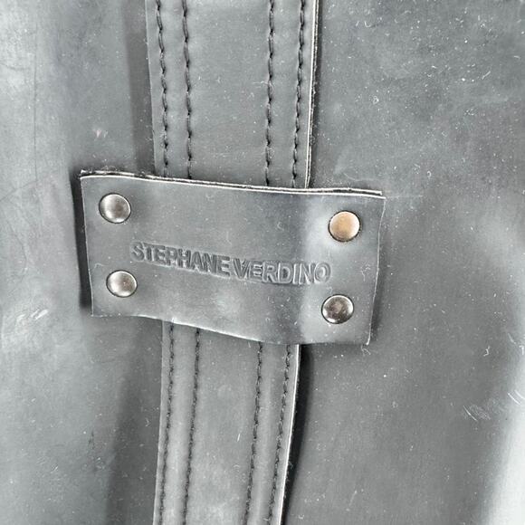 Stephane Verdino Bag Paris Black PVC Tote Faux Leather - Picture 3 of 8